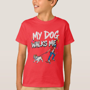 T-shirt Qui est vraiment aux commandes ? – Mon chien me pr