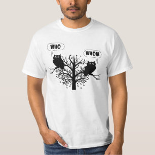 T-shirt Qui lequel hiboux d'humour de grammaire