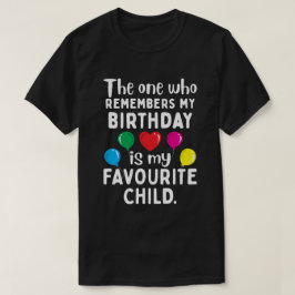T-shirt Qui se souvient de mon anniversaire est mon enfant