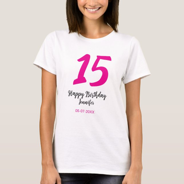T-shirt quiencenera 15e anniversaire ajouter date année te (Devant)
