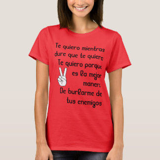 T-shirt Quiero espagnol de Te de textes de chanson