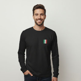T-shirt Quiet Luxury Black Long Sleeve Logo Italy