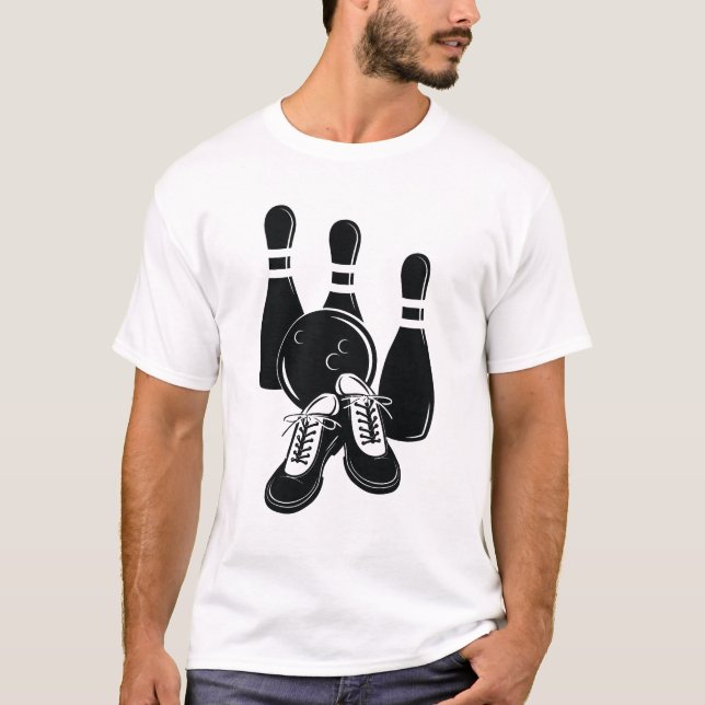 T-shirt quilles de quilles chaussures et d'art sportif de  (Devant)