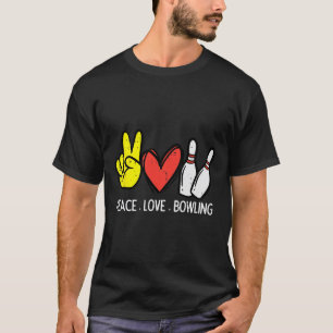 T-shirt Quilles Paix Amour Bowling Hommes Femmes Enfants T