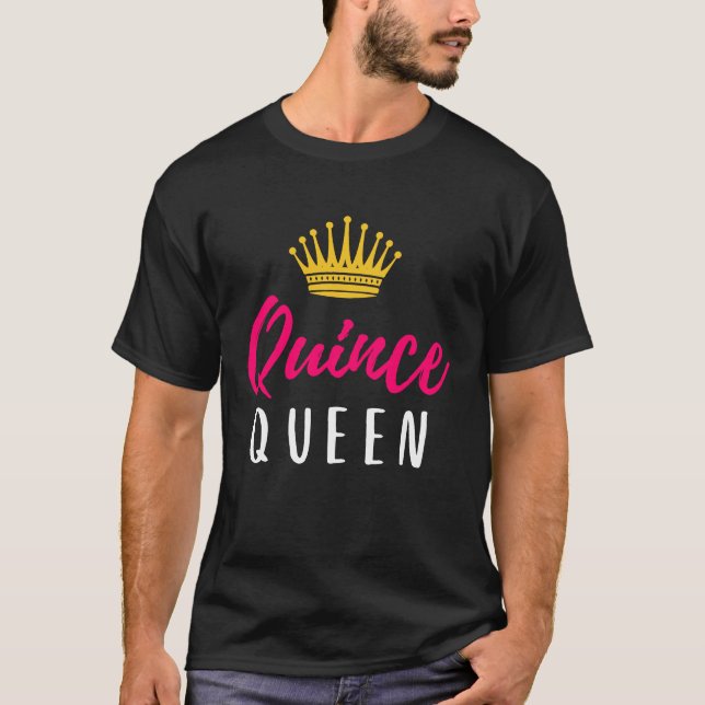 T-shirt Quinceanera Damas Pink Womens Crown Thème Party Qu (Devant)