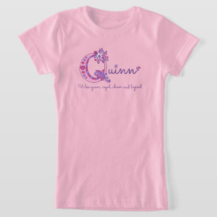 T-Shirt Quinn filles nom et sens Q monogramme