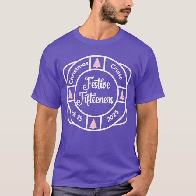 T-shirt Quinze Festives Classique Tee d'équipage (violet) (Devant)