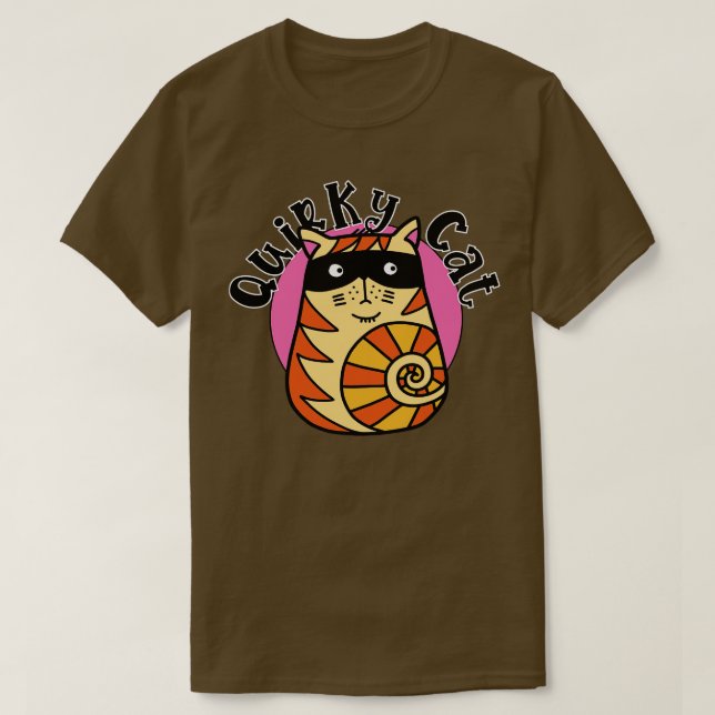 T-shirt Quirky Kat Orange Chat rayé (Design devant)