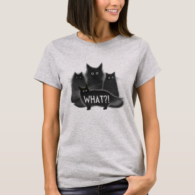 T-shirt "Quoi ? !" Chat drôle (Devant)