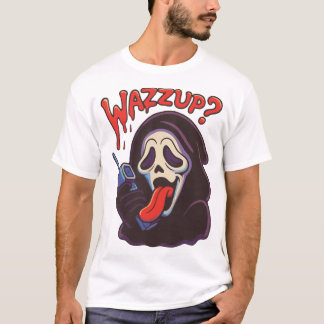 T-shirt Quoi de neuf Fantôme Effrayant Au Téléphone Joyeux