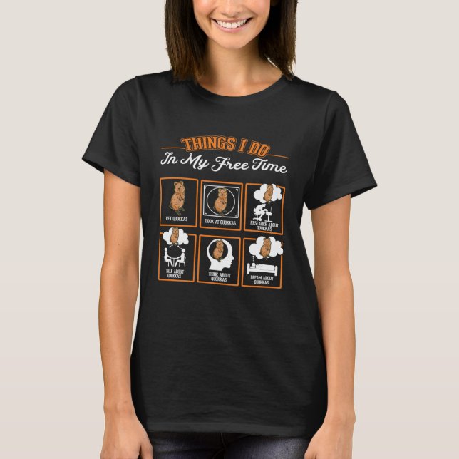 T-shirt Quokka Ce que je fais dans mon temps libre Quokka (Devant)