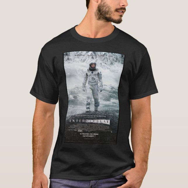 T-shirt &Quot blanc ; INTERSTELLAR&Quot ;   (Devant)
