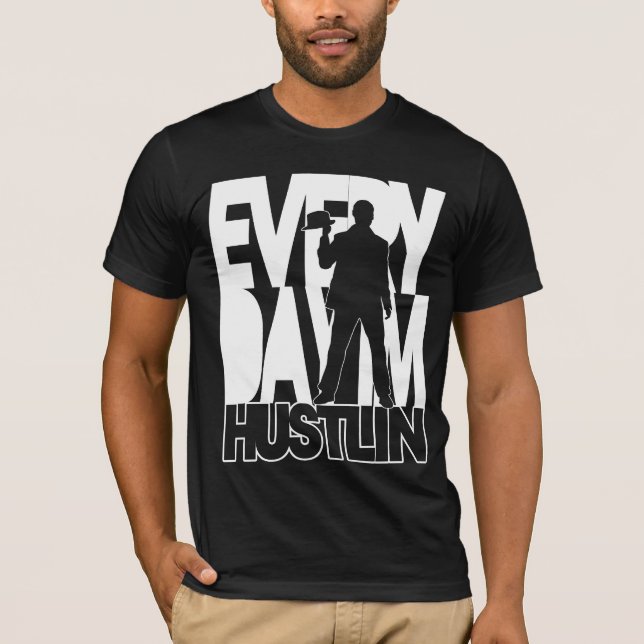 T-shirt Quotidien je suis Hustlin - blanc/noir (Devant)