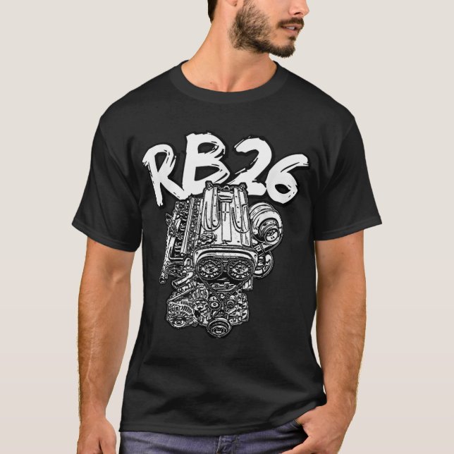 T-shirt R33, jdm voitures motorsport Jdm, R34, rb26 moteur (Devant)