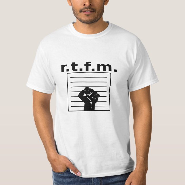T-shirt r.t.f.m. Chemise blanche avec manuel et poing (Devant)