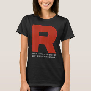 T-shirt R Team Rocket Costume Avec Motto Go Poke Video Gam