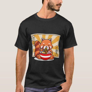 T-shirt Ra Red Panda Kawaii Anime Japonais Nourriture N