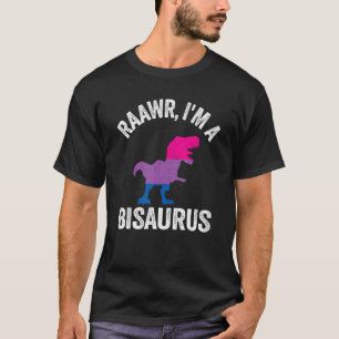 T-shirt Raawr I'm A Bisaurus Dinosaur Rex Bisexual Flag Bi