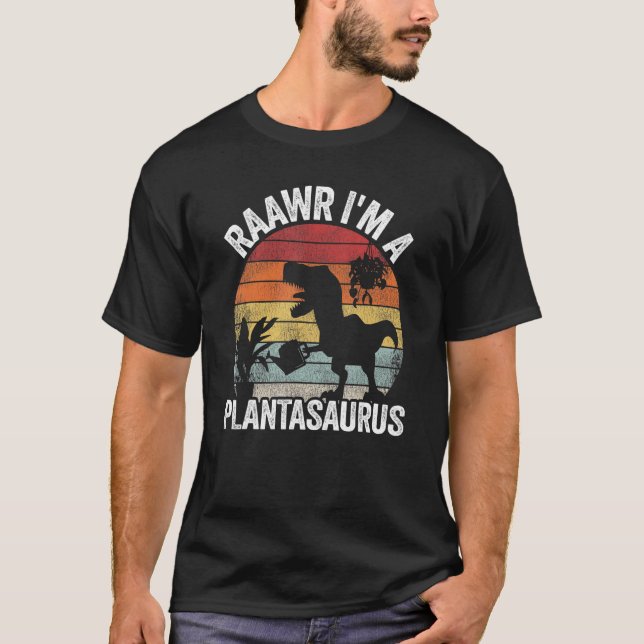 T-shirt Raawr I'm A Plantasaurus Jardin de plaisanteries G (Devant)