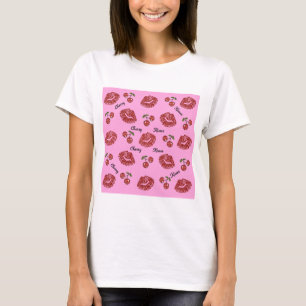 T-shirt RAB Rockabilly Baisers de Cerise sur Rose