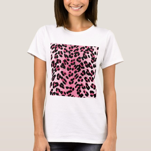 T-shirt RAB Rockabilly Pink Cheetah Imprimer (Devant)