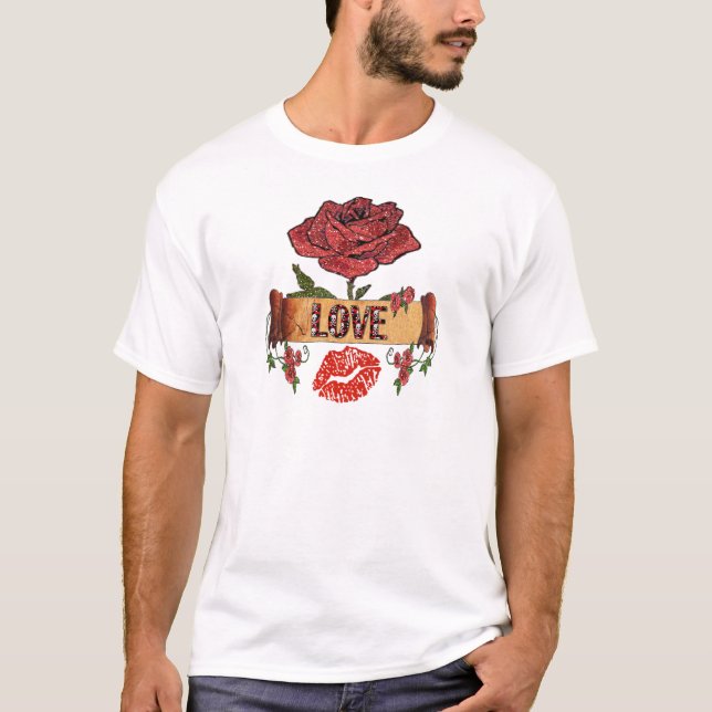 T-shirt RAB Rockabilly Roses, Love & Lipstick (Devant)