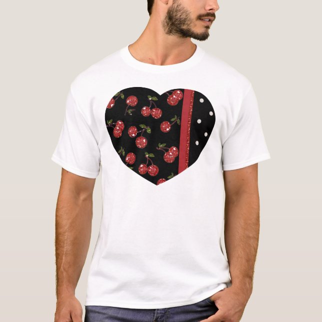 T-shirt RAB Rockabilly très cerise cerises Noir (Devant)