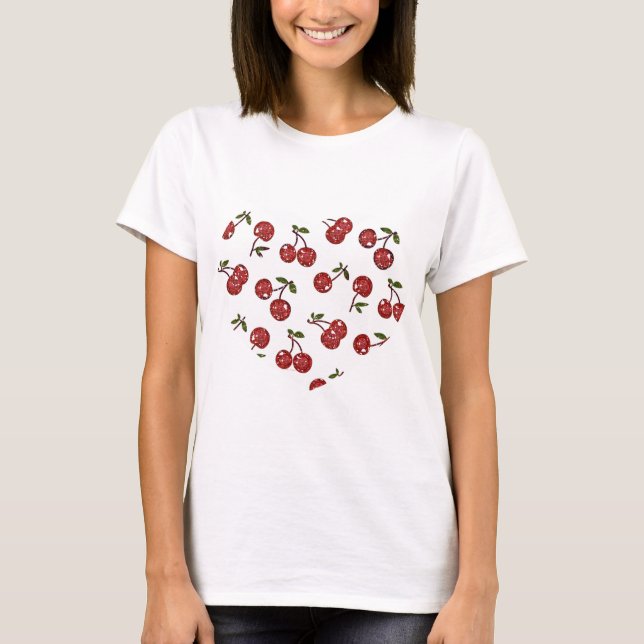 T-shirt RAB Rockabilly très cerise cerises sur blanc (Devant)
