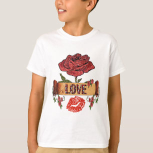 T-shirt RAB Rockabilly Valentine Roses, Love & Lipstick