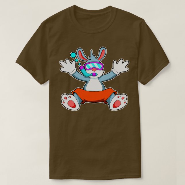 T-shirt Rabbit à la plongée avec lunettes de natation Snor (Design devant)