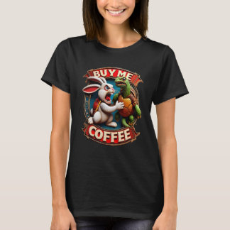T-shirt Rabbit Accélère : Achetez-Moi Du Café ! Acheter Un