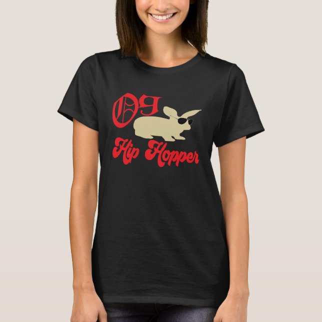 T-shirt Rabbit Animal Cool Rabbit Mom Dad Original Gangsta (Devant)