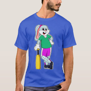 T-shirt Rabbit au cricket avec chauve-souris de cricket
