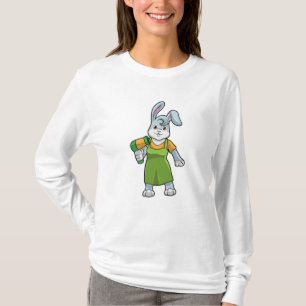T-shirt Rabbit comme coiffeur avec sèche-cheveux
