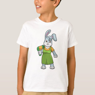 T-shirt Rabbit comme coiffeur avec sèche-cheveux