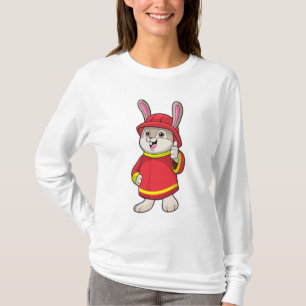 T-shirt Rabbit comme pompier avec casque