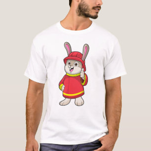 T-shirt Rabbit comme pompier avec casque