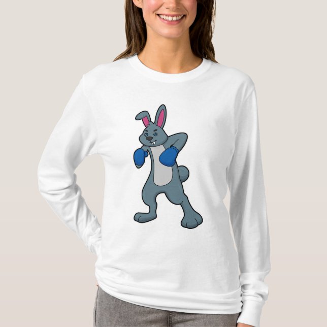 T-shirt Rabbit en boîte avec gants de boxe (Devant)