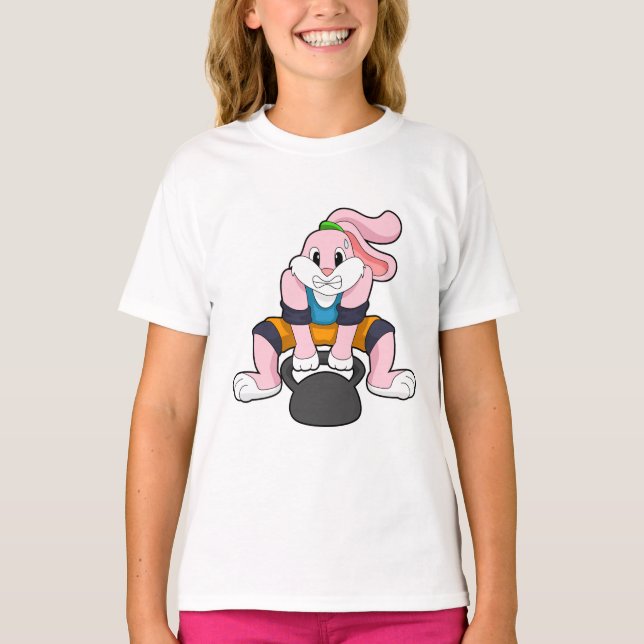 T-shirt Rabbit en forme avec Dumbbell.PNG (Devant)