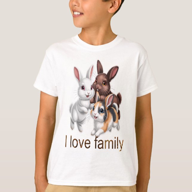 T-shirt Rabbit family  (Devant)