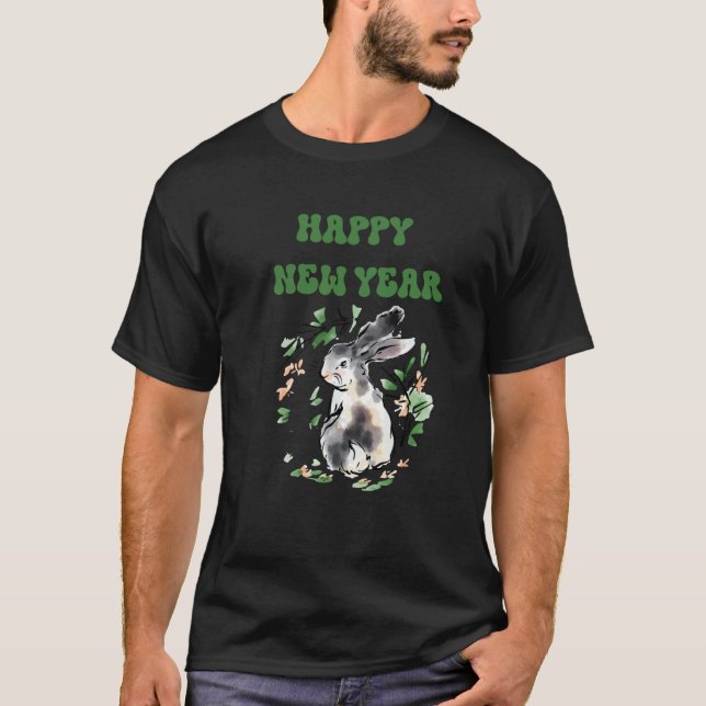 T-shirt Rabbit New Year 2023 Christmas Celebration Santa E (Devant)