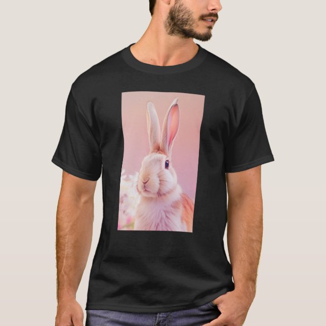 T-shirt Rabbit Portrait 86 Animal Easter Wildlife Illustra (Devant)