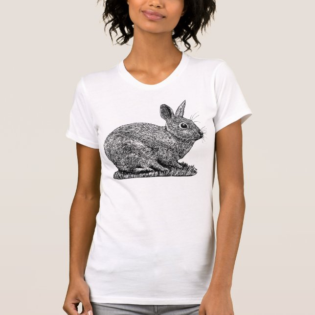 T-shirt Rabbit - Stylet et dessin style encre (Devant)