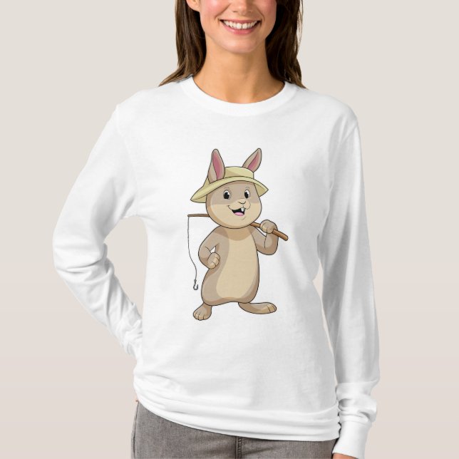 T-shirt Rabin comme Fisher avec canne à pêche (Devant)