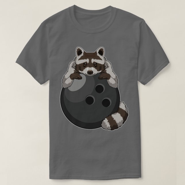 T-shirt Raccoon à Bowling avec Bowling (Design devant)