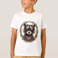 Raccoon de forêt cool en lunettes de soleil