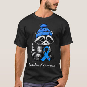 T-shirt Raccoon De La Chute Cute Et Diabète Du Ruban Bleu