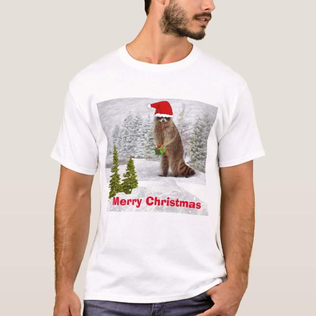 T-shirt Raccoon de Noël (Devant)