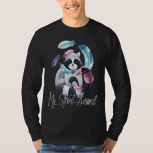 T-shirt Raccoon & Feathers Est Mon Esprit Animal Design
