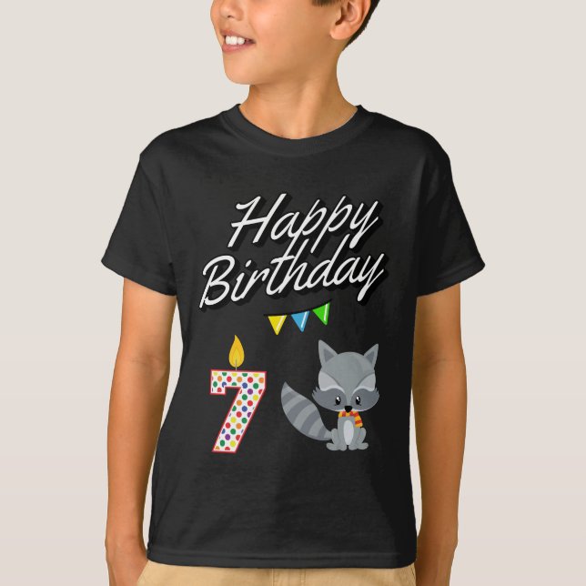 T-shirt Raccoon Kawaii pour 7 ans (Devant)